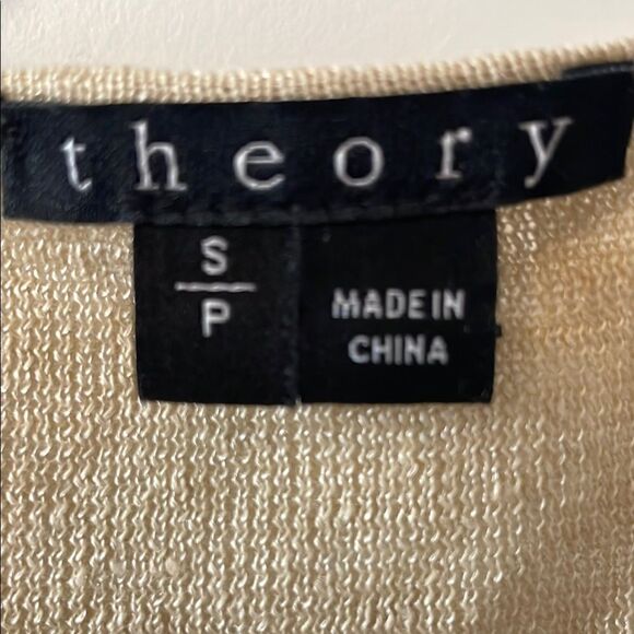 Theory Cream V-Neck Sweater Relaxed Fit - Picture 2 of 5
